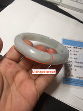Load image into Gallery viewer, 58mm Certified type A 100% Natural light green/white Jadeite bangle AR118-0253