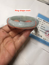 Load image into Gallery viewer, 55.3mm Certified Type A 100% Natural light green with carved Ancient Coin, Auspicious Cloud, and Lingzhi Jadeite Jade bangle PD148-6258