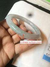Load image into Gallery viewer, 58mm certified 100% natural type A light green/white round cut jadeite jade bangle AZ101-2808