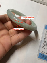 Load image into Gallery viewer, 53.5mm certified 100% natural Type A light green round cut jadeite jade bangle BP161-2771