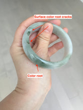 Load image into Gallery viewer, 57.5mm Certified 100% natural Type A dark green white gray chubby jadeite jade bangle AD118-2998