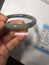 Load image into Gallery viewer, 51mm Certified 100% Natural Green/ black/gray sesame paste 芝麻糊 青花 round cut nephrite Jade bangle HHE104-5567