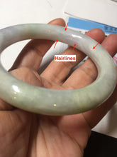 Load image into Gallery viewer, 58.5mm certified Type A 100% Natural light green yellow purple chubby round cut Jadeite Jade bangle Y168-3701