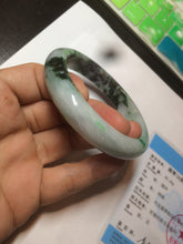 Load image into Gallery viewer, 56.3mm certified 100% natural Type A dark green/sunny green  jadeite jade bangle K106-2835