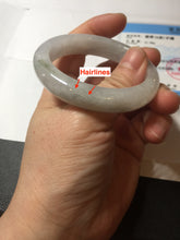Load image into Gallery viewer, 46mm Certified Type A 100% Natural icy watery light green white clear Jadeite Jade bangle BS88-6685
