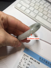 Load image into Gallery viewer, 51.5mm certified Type A 100% Natural icy watery light green white oval Jadeite Jade bangle BS65-7412