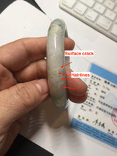 Load image into Gallery viewer, 59.5mm certified Type A 100% Natural light green sunny green red light purple Jadeite Jade bangle BF143-5283