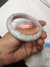 Load image into Gallery viewer, 59.5mm certified Type A 100% Natural light green sunny green red light purple Jadeite Jade bangle BF146-8461