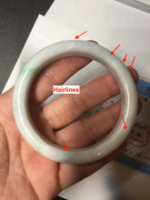 Load image into Gallery viewer, 55.7mm Certified Type A 100% Natural sunny green white Jadeite Jade bangle BP44-3179