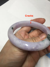 Load image into Gallery viewer, 55.5mm certified 100% natural type A sunny green/purple jadeite jade bangle BN88-8714