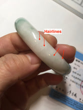 Load image into Gallery viewer, 57mm certified 100% natural type A sunny green/white jadeite jade bangle BN100-7706