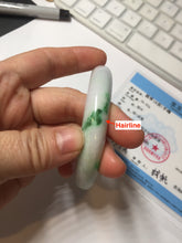 Load image into Gallery viewer, 56.5mm certified Type A 100% Natural sunny green/purple/white(白底青) Jadeite Jade bangle BF141-4072