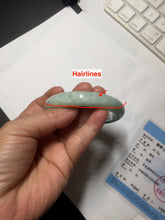 Load image into Gallery viewer, 56.2mm certified Type A 100% Natural sunny green/ white Jadeite Jade bangle BS32-4439