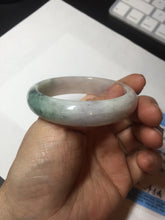 Load image into Gallery viewer, 52.8mm Certified Type A 100% Natural dark green/white/purple Jadeite Jade bangle BL83-4052