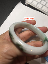 Load image into Gallery viewer, 53.5mm 100% natural certified sunny green brown pink oval jadeite jade bangle BN29-8348
