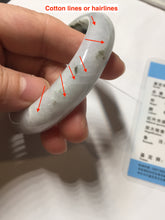 Load image into Gallery viewer, 56.3mm certified 100% natural Type A dark green/purple/white with green floating flowers jadeite jade bangle PB231-2823