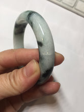 Load image into Gallery viewer, 53mm certified 100% natural Type A green white with green floating flowers jadeite bangle PD157-6246