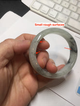 Load image into Gallery viewer, 51.5mm certified Type A 100% Natural icy watery light green white oval Jadeite Jade bangle BS65-7412