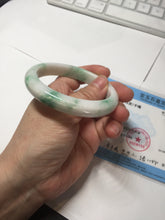 Load image into Gallery viewer, 57mm Certified Type A 100% Natural sunny green/white(白底青) Jadeite Jade bangle AY91-2805
