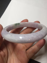 Load image into Gallery viewer, 57.5mm certified 100% natural type A light green/purple/yellow(FU LU SHOU)  jadeite jade bangle BN82-8715