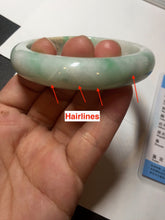 Load image into Gallery viewer, 57mm certified 100% natural type A sunny green/white jadeite jade bangle BN100-7706