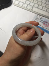 Load image into Gallery viewer, 52.5mm 100% natural certified icy watery light green/white/light purple jadeite jade bangle AU39-8148