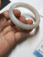 Load image into Gallery viewer, 55mm Certified Type A 100% Natural light green white red Jadeite bangle PB197-6665