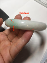 Load image into Gallery viewer, 57mm certified 100% natural type A sunny green/white jadeite jade bangle BN100-7706