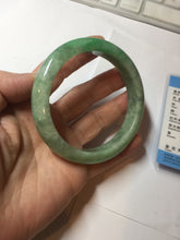 Load image into Gallery viewer, 59mm Certified Type A 100% Natural sunny green gray Jadeite Jade bangle BG236-9898