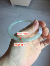 Load image into Gallery viewer, 58.2mm certified 100% natural type A light green white flat jadeite bangle PD28-5815