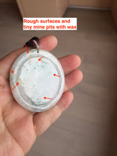 Load image into Gallery viewer, Type A 100% Natural light green/white carved plum blossoms and sika deer (Flowers all the way, 一路繁花)jadeite Jade Pendant AA26