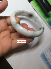 Load image into Gallery viewer, 59.5mm Certified 100% natural type A green white/light purple jadeite jade bangle AT86-9566