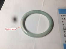 Load image into Gallery viewer, 49mm certified 100% natural Type A light green/white oval jadeite jade bangle BG27-5447