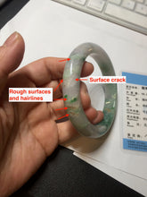 Load image into Gallery viewer, 60.2mm certified Type A 100% Natural light green sunny green light purple Jadeite Jade bangle BK138-5279