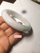 Load image into Gallery viewer, 57mm certified Type A 100% Natural sunny green/white Jadeite Jade bangle AC72-1479