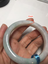 Load image into Gallery viewer, 56.5mm certified 100% natural type A white/light green white purple jadeite jade bangle AH104-0524