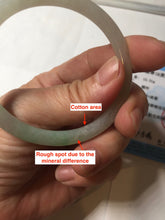 Load image into Gallery viewer, 50mm certified 100% natural Type A icy watery sunny green/purple/gary oval jadeite jade bangle PA158-2886
