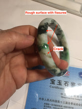 Load image into Gallery viewer, 60mm certified Type A 100% Natural sunny green dark green brown Jadeite Jade bangle AA46-3274