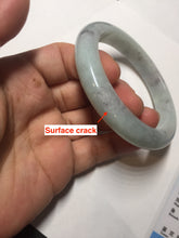 Load image into Gallery viewer, 57.5mm certified Type A 100% Natural light green/purple/black Jadeite Jade bangle BM102-5271