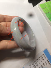 Load image into Gallery viewer, 58.5mm 100% natural type A certified light green/purple jadeite jade bangle W91-0734
