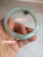 Load image into Gallery viewer, 57.4mm Certified 100% natural Type A icy watery green/white/gray jadeite jade bangle AY70-0343