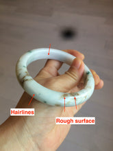 Load image into Gallery viewer, 62.7mm Certified Type A 100% Natural light green/white/brown/purple Jadeite Jade bangle AH84-0438