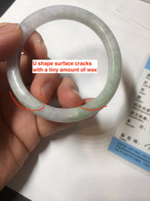 Load image into Gallery viewer, 51.5mm certified Type A 100% Natural sunny green purple oval Jadeite Jade bangle AA97-9110
