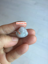 Load image into Gallery viewer, 100% Natural type A light purple white happy Buddha jadeite pendant BP182