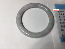 Load image into Gallery viewer, 58.5mm certified type A 100% Natural  light green/purple round cut Jadeite Jade bangle BM83-0021