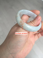 Load image into Gallery viewer, 49mm Certified Type A 100% Natural light green red oval Jadeite Jade bangle BM68