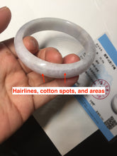 Load image into Gallery viewer, 57mm certified 100% natural type A purple/white jadeite jade bangle E81-0823