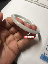 Load image into Gallery viewer, 56mm 100% natural Type A icy watery light green white slim round cut jadeite jade bangle AD110-8098