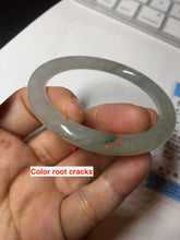 Load image into Gallery viewer, 52.3mm certified 100% natural Type A icy watery light green/purple/gray slim round cut jadeite jade bangle BL110-9439