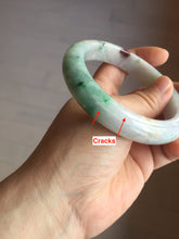 Load image into Gallery viewer, 59.5mm certified Type A 100% Natural light green sunny green red light purple Jadeite Jade bangle BF143-5283